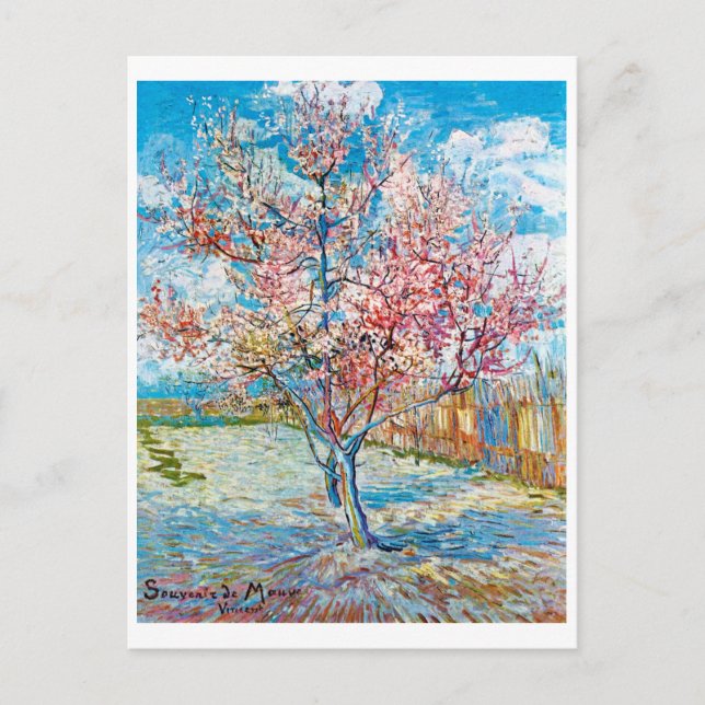 Cartão Postal Árvore Flor de Pêssego, Van Gogh (Frente)