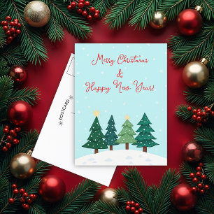Cartão Postal Árvore Florestal de Pinheiro de Natal Feliz Natal