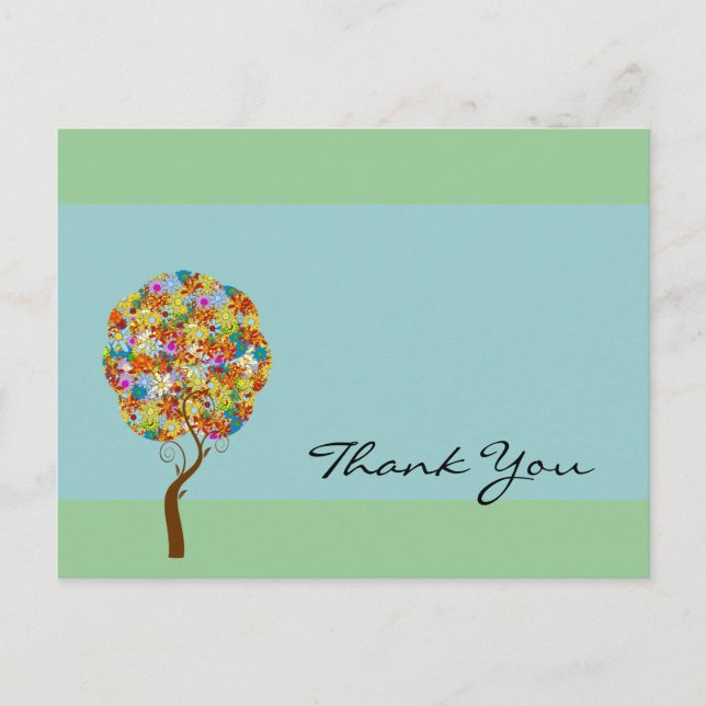 Cartão Postal Árvore foliar de papelada florestal entalada (Frente)