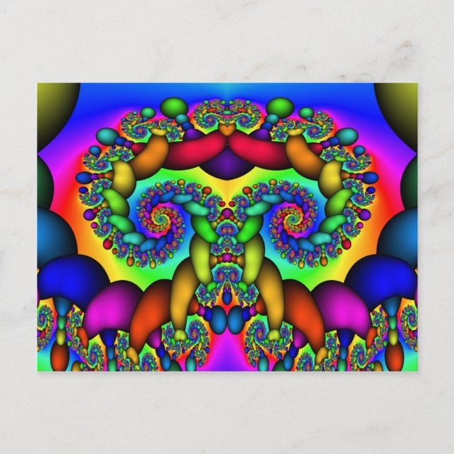 Cartão Postal Árvore Fractal da Vida (Frente)