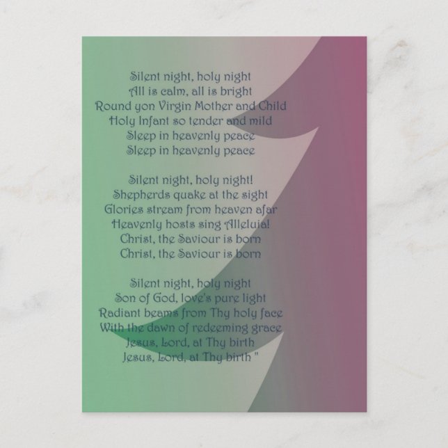 Cartão Postal Árvore Noturna Silenciosa (Frente)