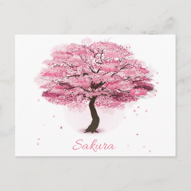 Cartão Postal Árvore Sakura no Blossom (Frente)