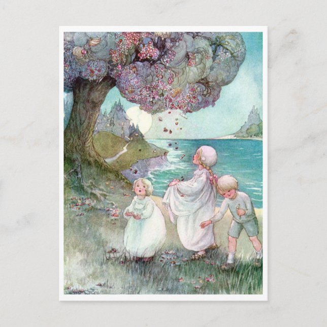 Cartão Postal Árvore Sugarplum Vintage Anne Anderson (Frente)