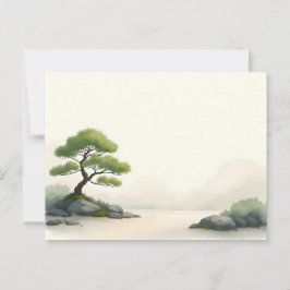 Cartão Postal Árvore Zen à Beira de um Lago