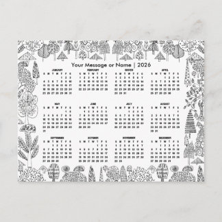 Cartão Postal Árvores da Floresta Calendário Personalizado 2026