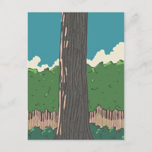 Cartão Postal Árvores da floresta japonesa