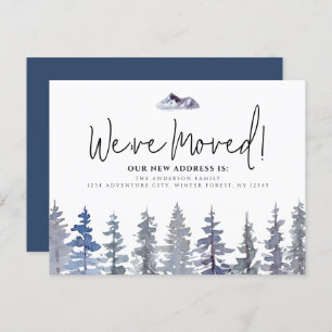 Cartão Postal Árvores de inverno Mudamos Novo Endereço