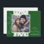 Cartão Postal Árvores de Natal de Casamento Salvem o Cartão-Post<br><div class="desc">Design de Natal com uma aquarela divertida. Todo o texto é ajustável e fácil de mudar para as necessidades do seu próprio partido. Salve os cartões postais do anúncio de casamento de Data de Natal.</div>