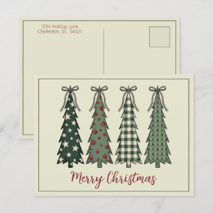 Cartão Postal Árvores de Natal Rústicas Personalizadas de Fim de