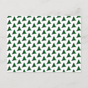 Cartão postal árvores de Natal verdes personalizáv