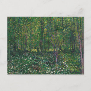 Cartão Postal Árvores e Sub-bosque por Vincent Van Gogh