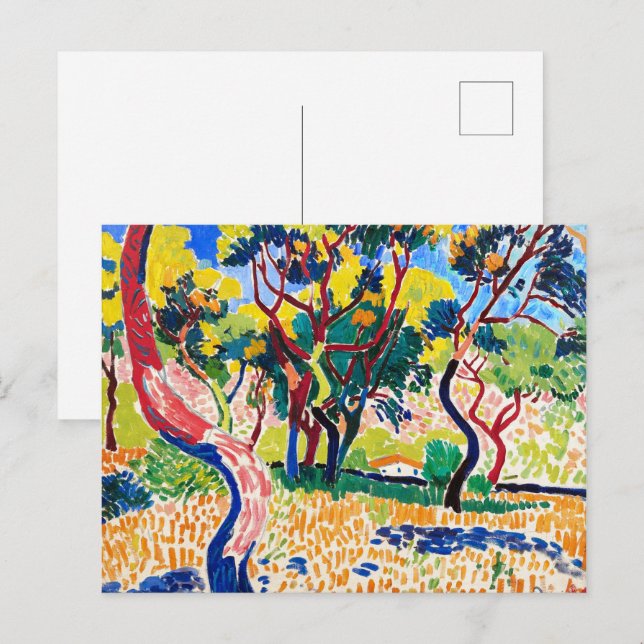 Cartão Postal Árvores em Collioure | Andre Derain | (Frente/Verso)