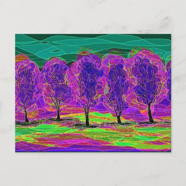 Cartão Postal Árvores Roxas por Mark Edward Westerfield (Frente)