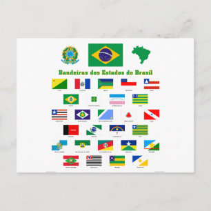 Cartão Postal As Bandeiras do Brasil