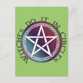 Cartão Postal "As bruxas fazem em círculos", fofo design Pagan