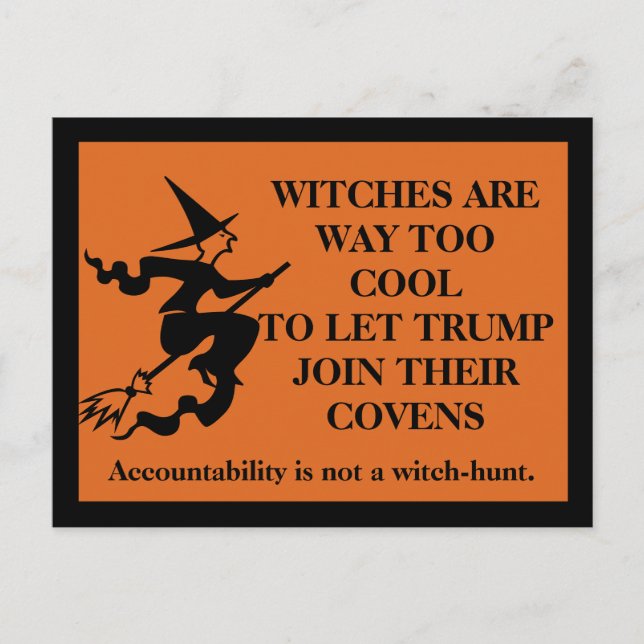Cartão Postal As Bruxas São Legal. Trump não é. (Frente)