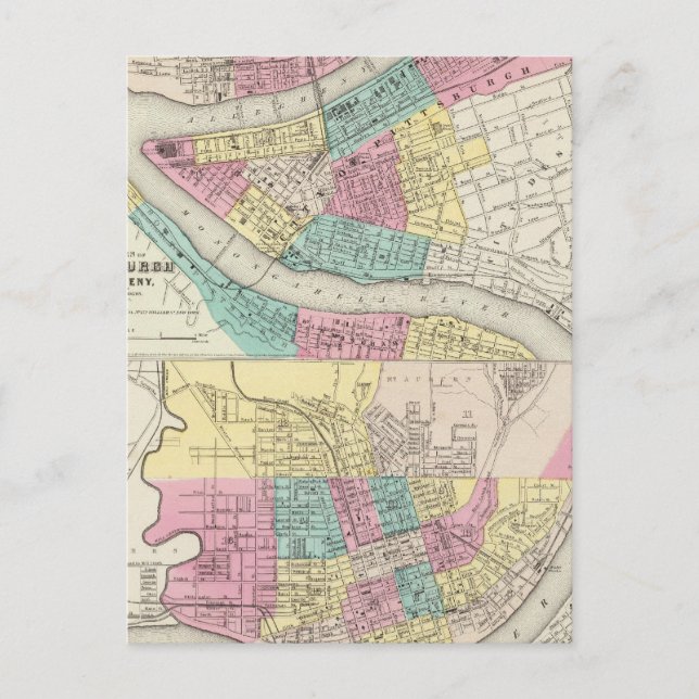 Cartão Postal As Cidades De Pittsburgh Alegheny Cincinnati (Frente)