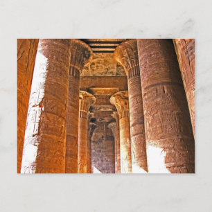 Cartão Postal As Colunas do Templo Edfu, Egito