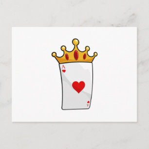 Cartão Postal Ás de Copas com Coroa de Rainha