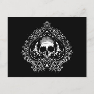 Cartão Postal Ás de Espadas Caveira