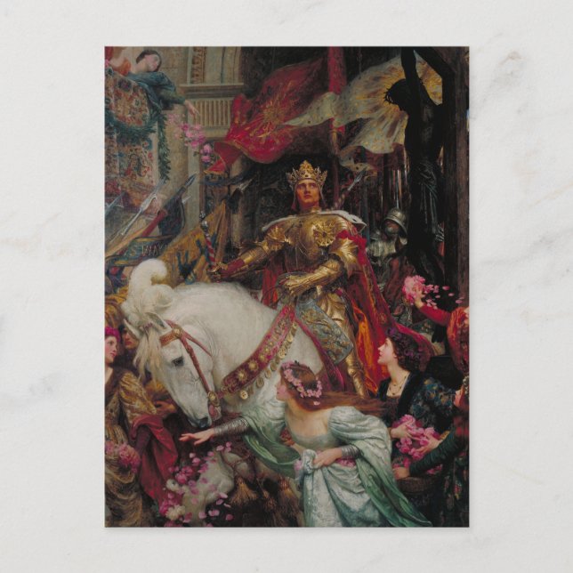 Cartão Postal As Duas Coroas de Sir Frank Bernard Dicksee (Frente)