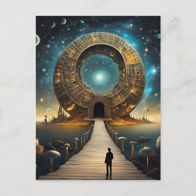 Cartão Postal As estrelas giram em torno do ponto central do sp (Frente)