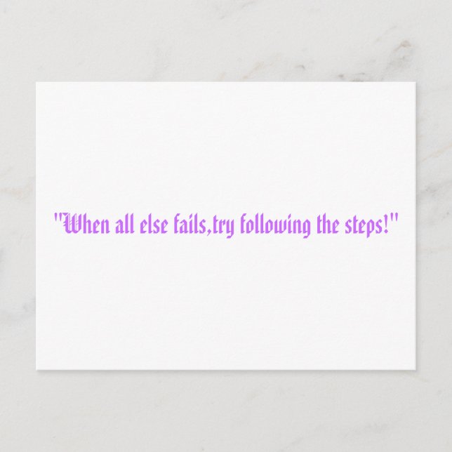 Cartão Postal as etapas (Frente)