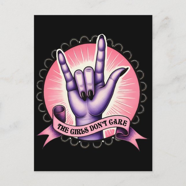 Cartão Postal As garotas não se importam com feministas (Frente)