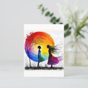 Cartão Postal as garotas sol Inspiração beleza feminina destino