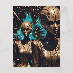 Cartão Postal As gêmeas torcidas Tiffany - Arte Surreal Ken Gage