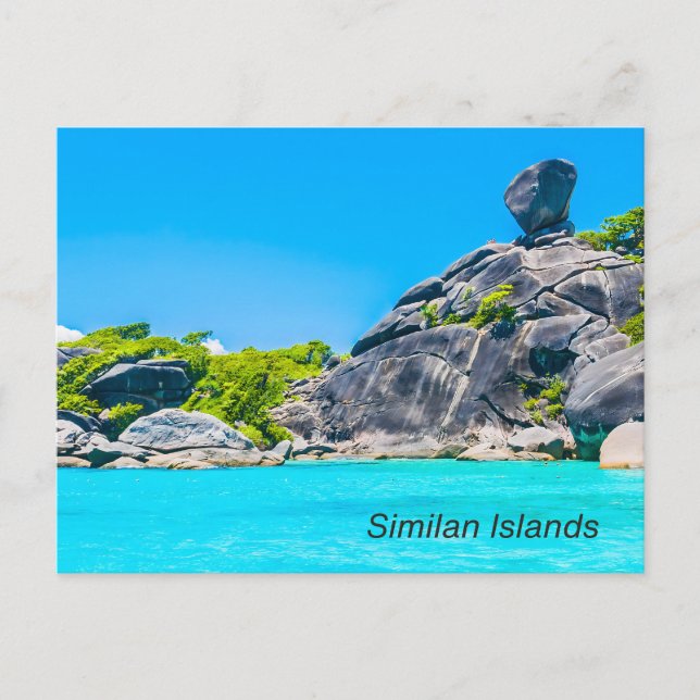 Cartão Postal As Ilhas Similan, Tailândia Praia com Rochas  (Frente)