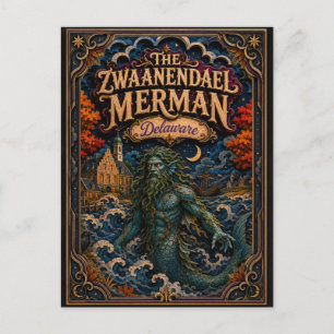 Cartão Postal As Lendas do Zwaanendael Merman Delaware Popcut