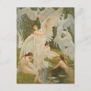 Cartão Postal As Maidens Swan por Walter Crane