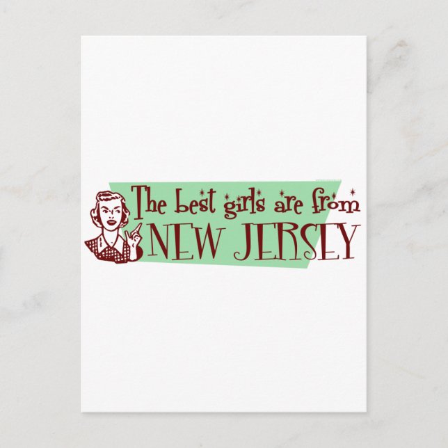 Cartão Postal As melhores garotas são de Nova Jersey (Frente)