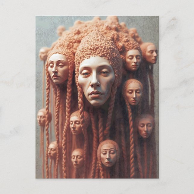 Cartão Postal As muitas faces dentro (Frente)