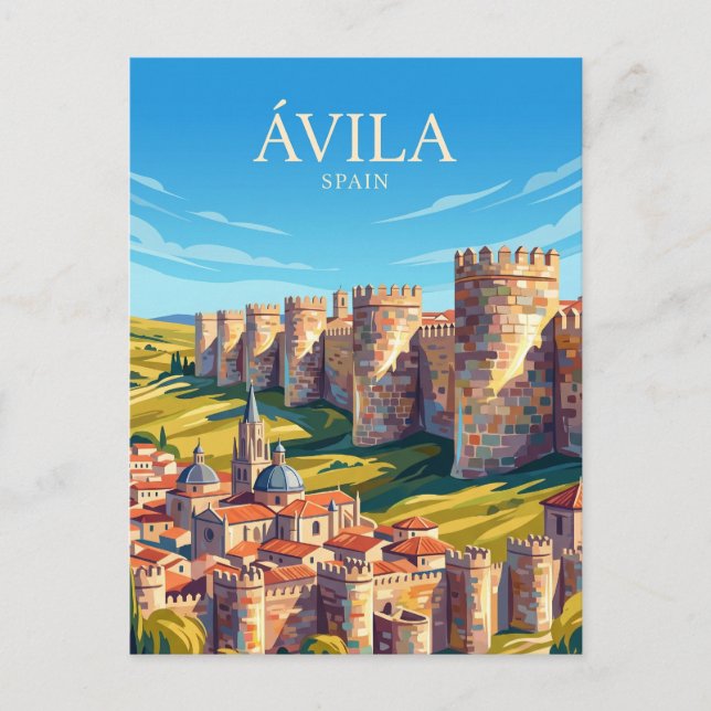Cartão Postal As muralhas de Ávila Espanha (Frente)