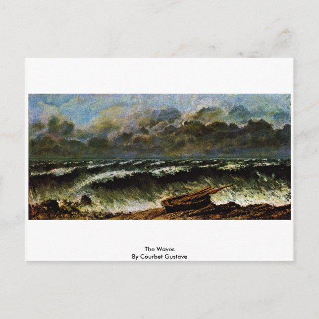 Cartão Postal As Ondas De Courbet Gustave (Frente)