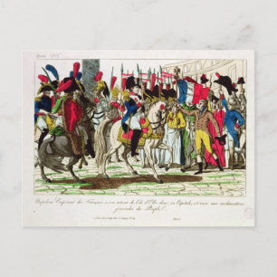Cartão Postal As Pessoas de Paris Aclamando Napoleão