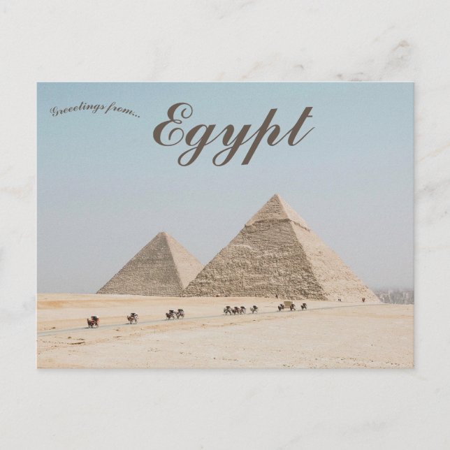 Cartão Postal As Pirâmides de Giza em Giza Egito (Frente)