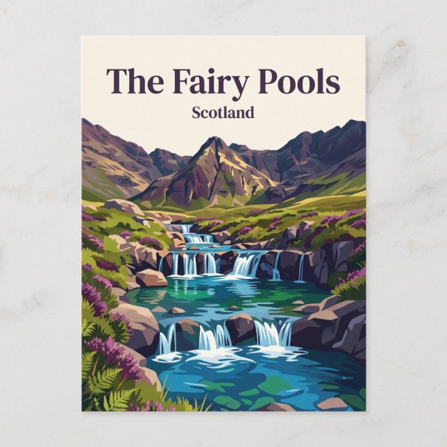 Cartão Postal As Piscinas das Fadas Escócia (Frente)