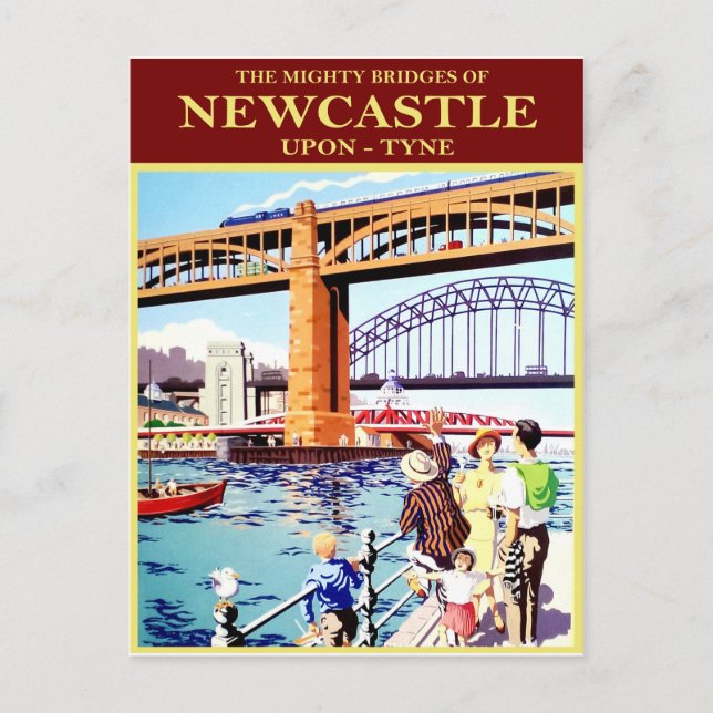 Cartão Postal As poderosas pontes de Newcastle, Upon-Tune, vinta (Frente)