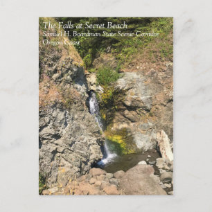 Cartão Postal As quedas na praia secreta, Samuel H. Boardman, OR