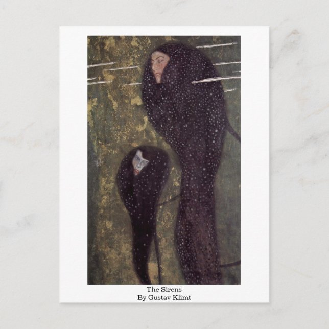Cartão Postal As sirenes por Gustavo Klimt (Frente)
