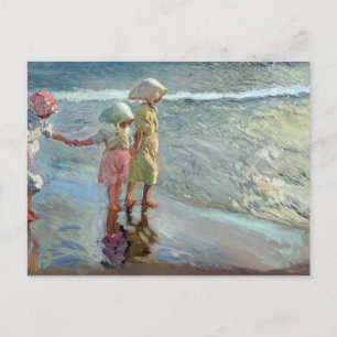 Cartão Postal As três irmãs na praia por Joaquin Sorolla