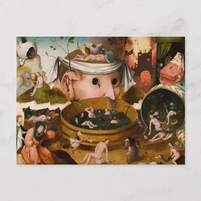 Cartão Postal As visões de Tondal, 1479, por Hieronymus Bosch (Frente)