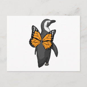Cartão Postal Asas de borboleta de pinguim