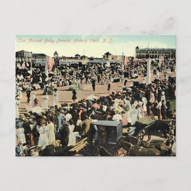 Cartão Postal Asbury Park NJ, Baby Parade, 1910s (Frente)
