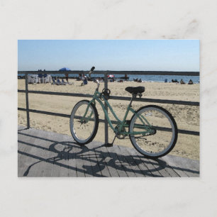 Cartão Postal Asbury Park NJ Boardwalk - Bicicleta verde