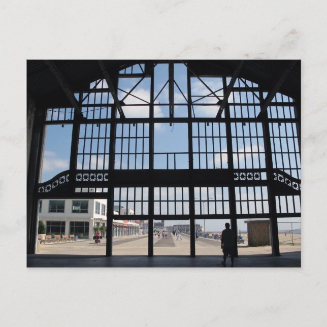 Cartão Postal Asbury Park NJ Boardwalk View do edifício Casino (Frente)