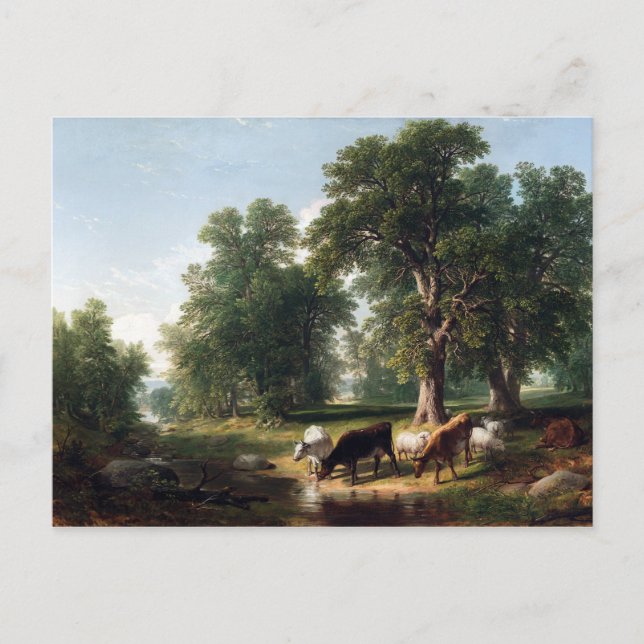 Cartão Postal Asher Brown Durand Summer Tarde (Frente)